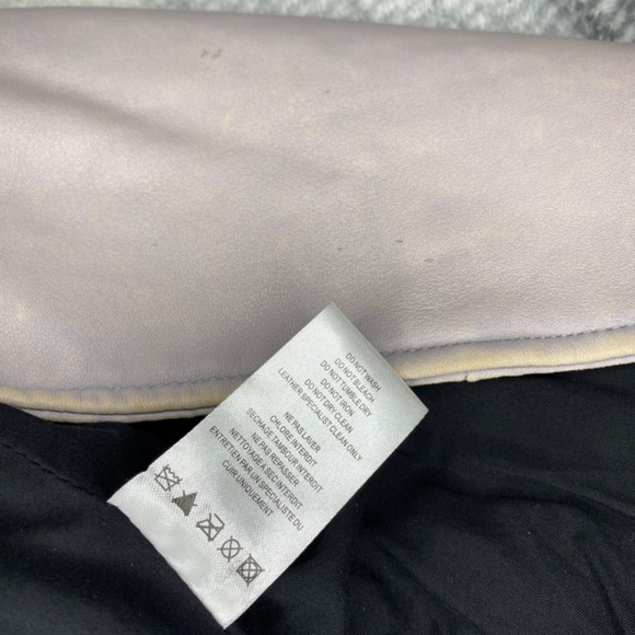 IRO Ashville Cropped Leather Jacket in Light Purple Size 40 - Picture 14 of 16